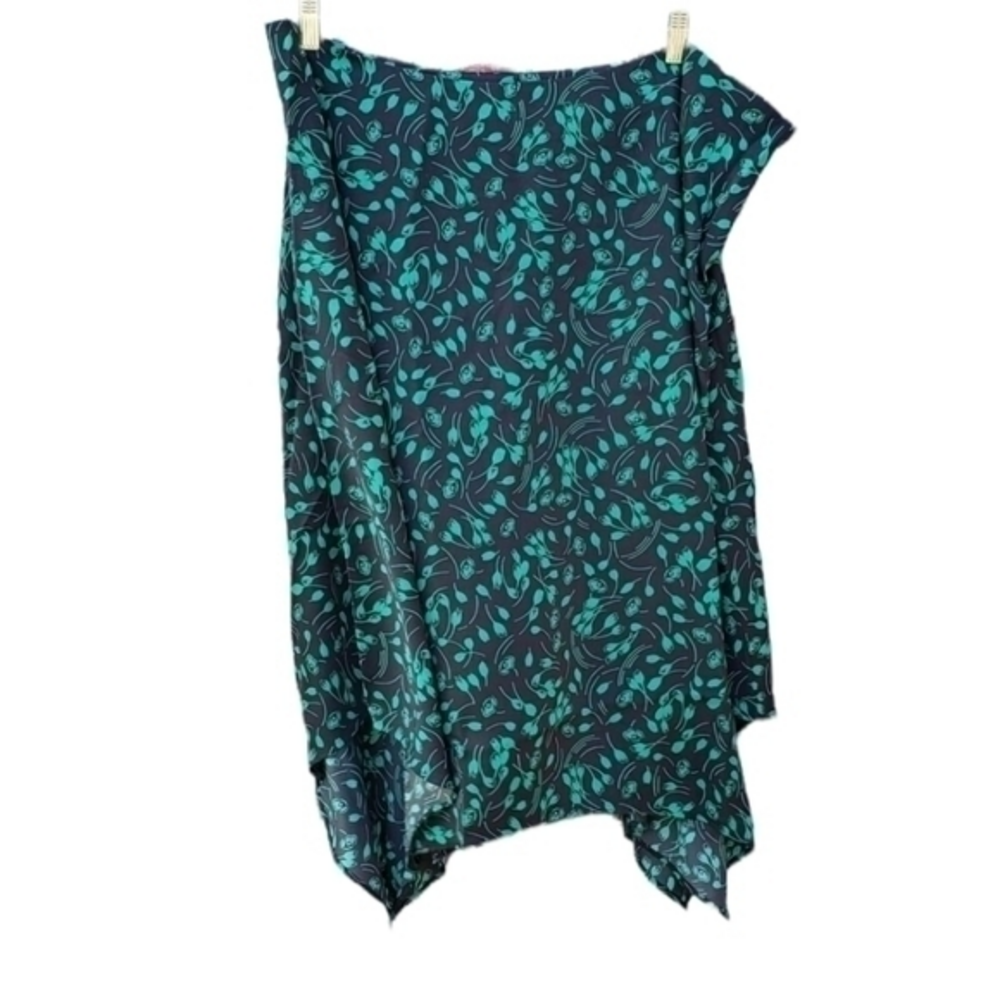 Who What Wear Plus Size Dressy Cocktail Silky Zip‎ Up Floral Midi Skirt 1…